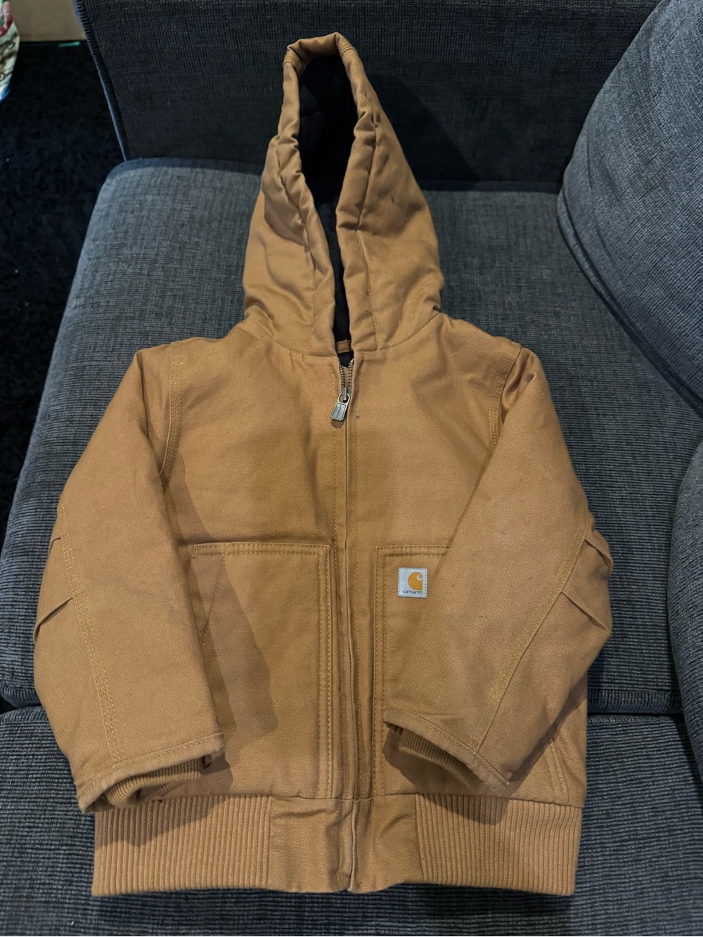 Carhartt Brown/Tan Hooded Work Jacket